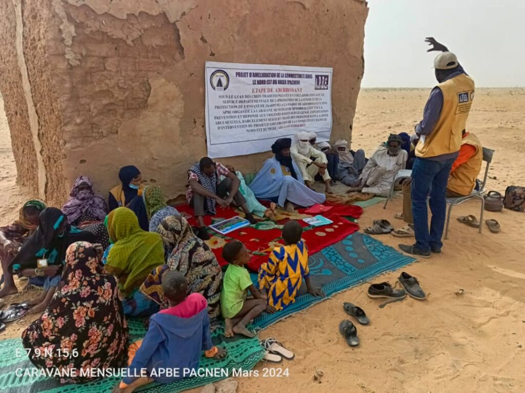 Caravane mensuelle de sensibilisation sur les VBG EASHS dans la commune de Aderbissanat, Région d’Agadez.